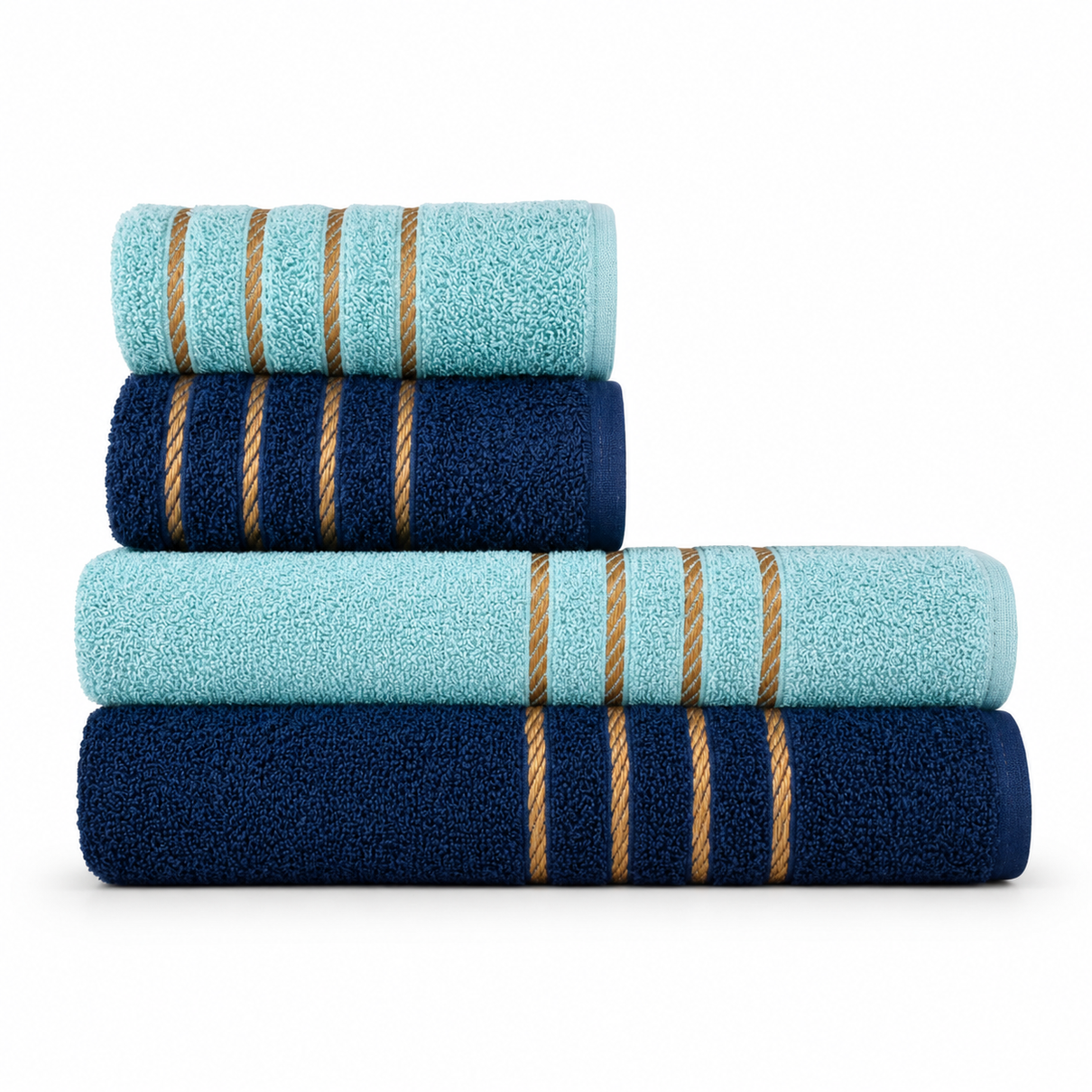 jogo de toalha dubai 4 pecas 100 algodao dubai banho rosto alta absorcao azul escuro verde claro