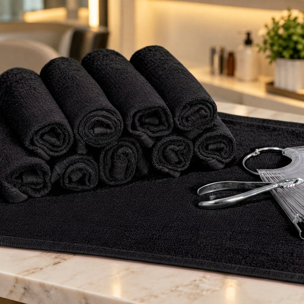 toalha lavabo manicure preta unha pedicure nail designer atacado toalha show algodao png